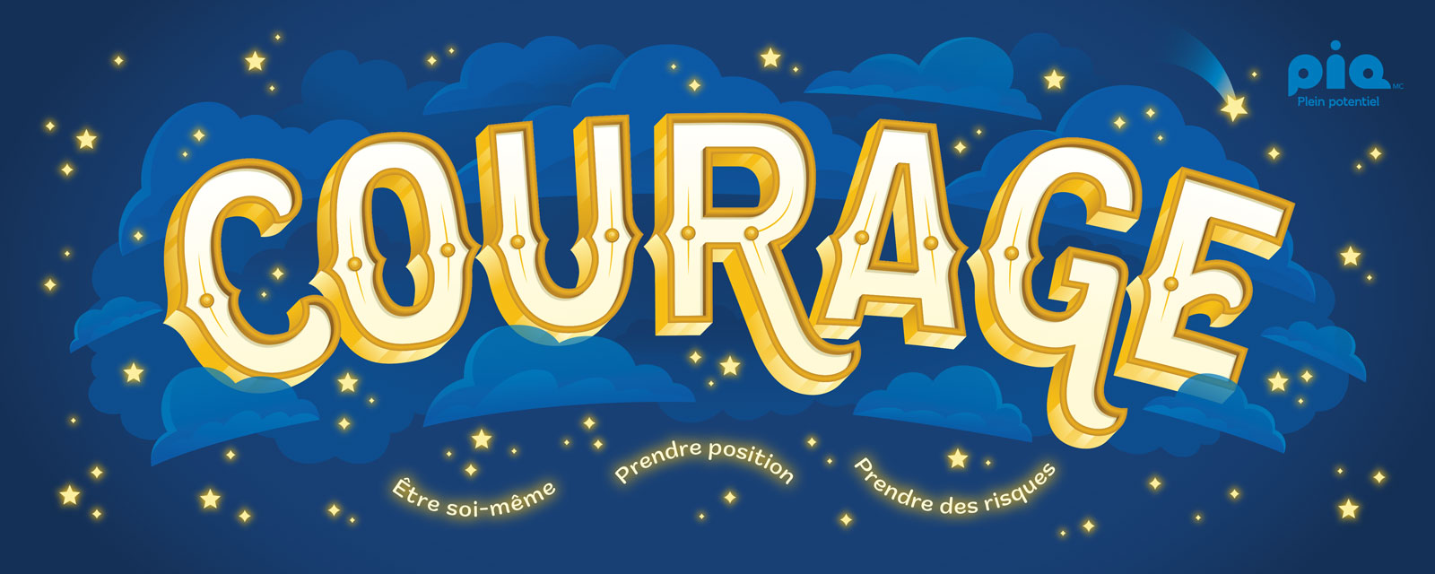 Bannière en tissu - Courage