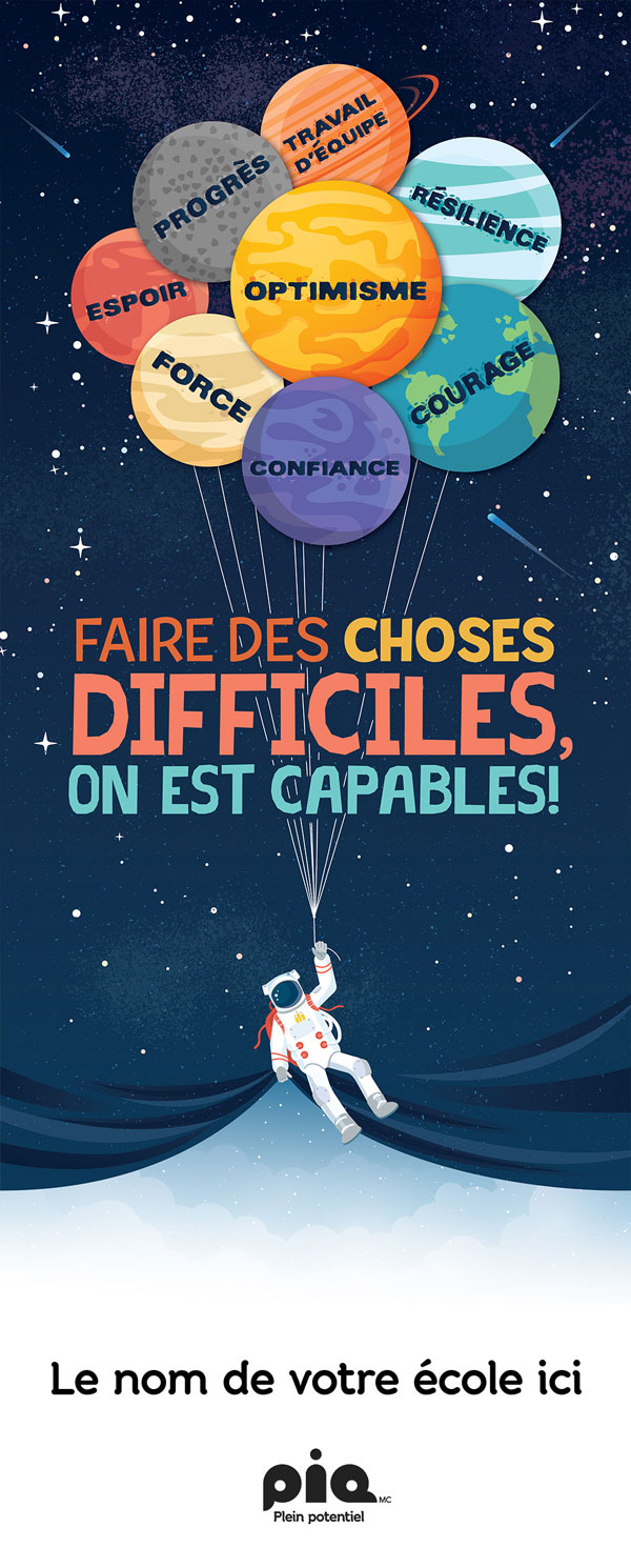 Bannière en tissu Faire des choses difficiles, on est capables!