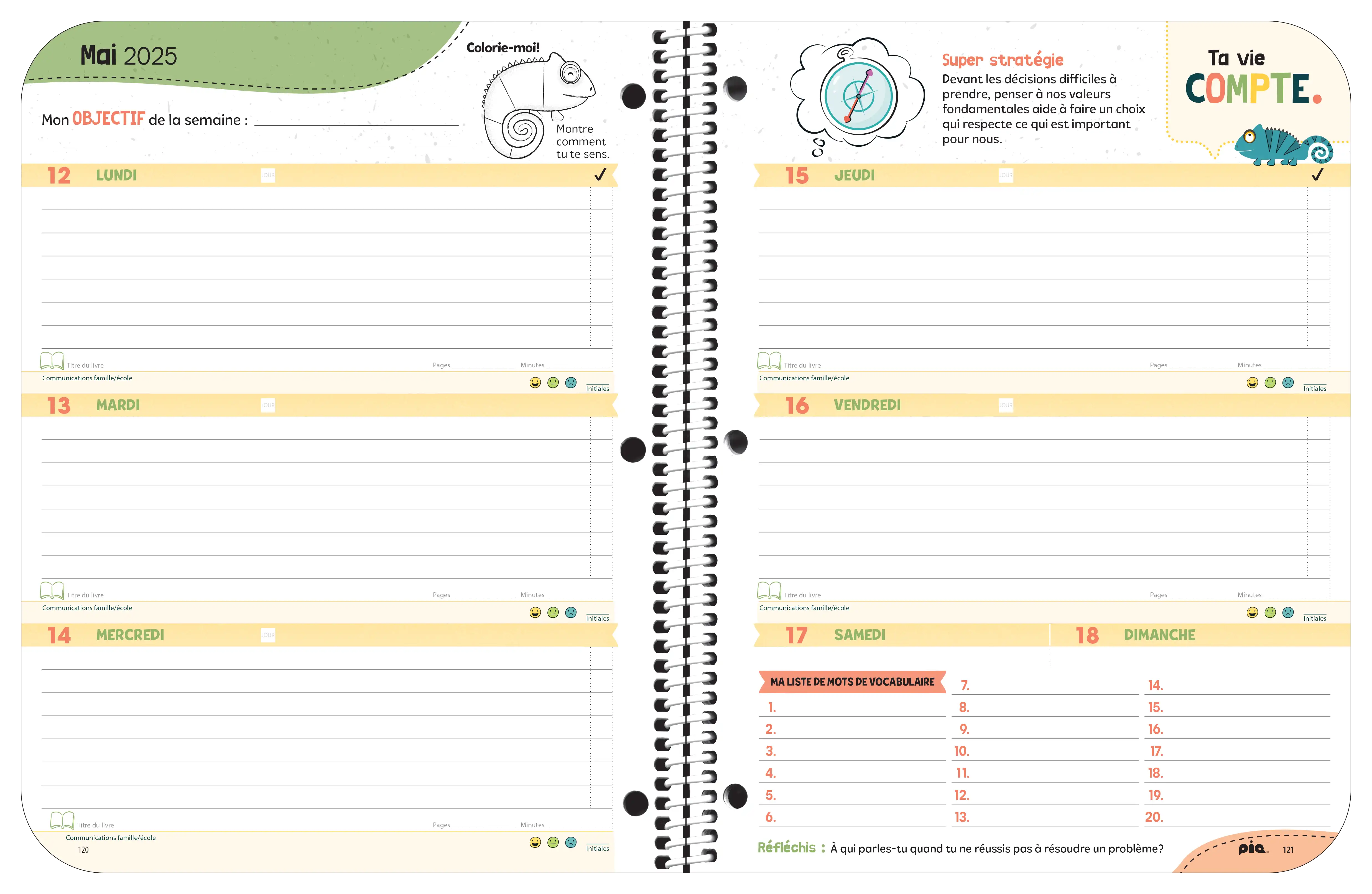 L'agenda scolaire Le projet bien-être, niveau élémentaire